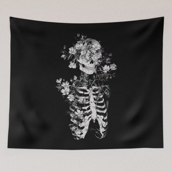 Item preview, Floral Skeleton Flowers Goth Occult Death Dark Alt Aesthetic designed and sold by KristenSabol.