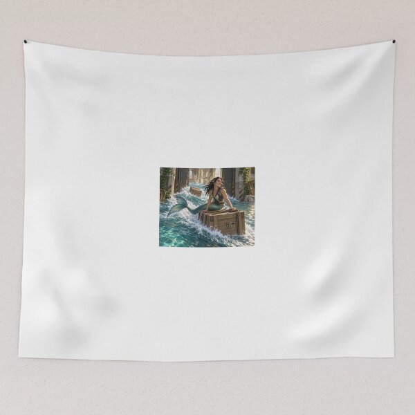 Item preview, Mermaid with Wooden Crate in Sunlit Ruins designed and sold by CathryneDelamort.