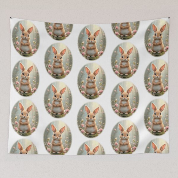 Item preview, Cute Little Bunny Surrounded By Flowers designed and sold by arlitoickerson.