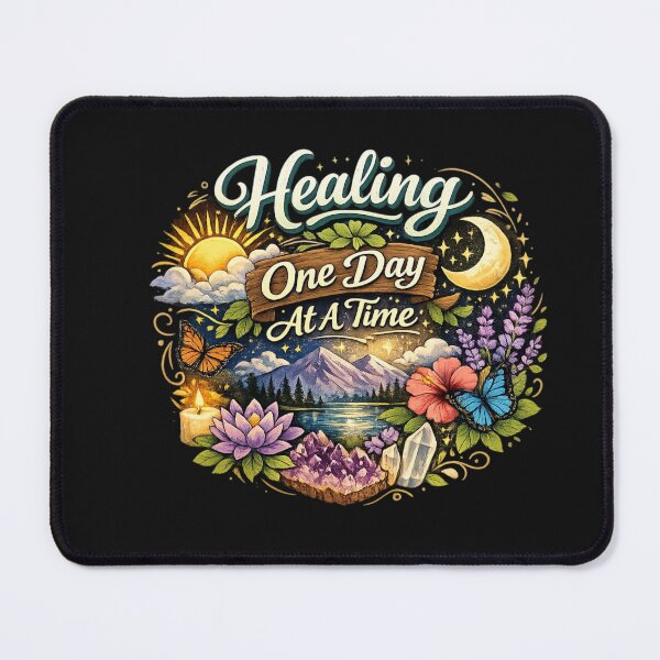 Item preview, Healing One Day At A Time – Inspirational Mental Health & Self Care Quote designed and sold by Sanika arts .