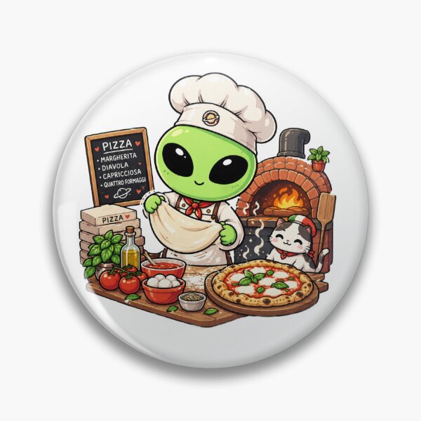 Item preview, Cute Kawaii Alien Pizza Chef | Pizza Lover Italian Food designed and sold by fedetrev.