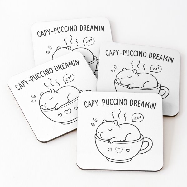 Item preview, Capy-Puccino Dreamin - Sleeping Capybara in Coffee Cup  designed and sold by Brexmore3.