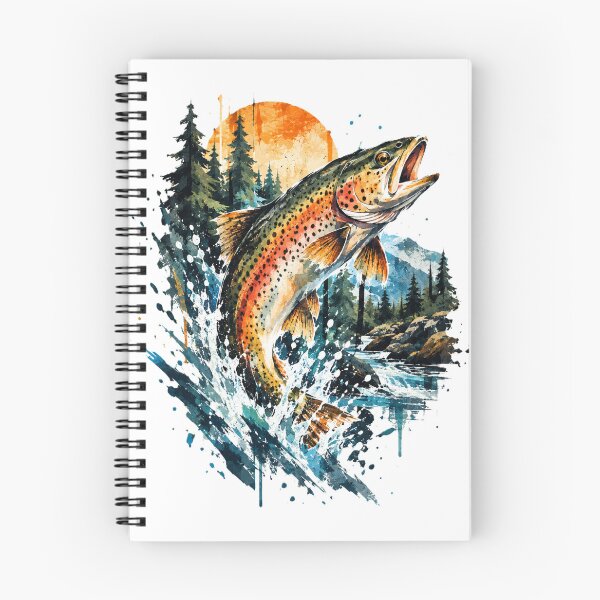Item preview, Majestic Rainbow Trout - Watercolor Fishing and Nature Art designed and sold by Dundys.