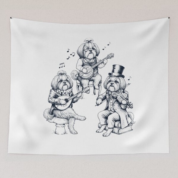 Item preview, Vintage Shih Tzu Music Instrument Dog Lover designed and sold by dian-rody-crest.