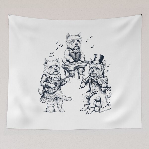 Item preview, Vintage West Highland White Terrier Music Instrument Dog Lover designed and sold by dian-rody-crest.