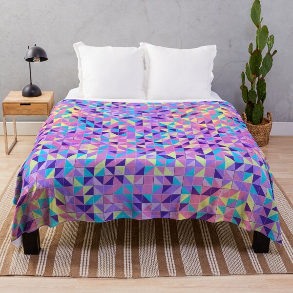 Item preview, Vaporwave Pastel Prism Geometric Triangle Grid Seamless Pattern designed and sold by KungPowUnicorn.