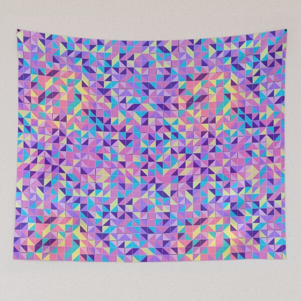 Item preview, Vaporwave Pastel Prism Geometric Triangle Grid Seamless Pattern designed and sold by KungPowUnicorn.