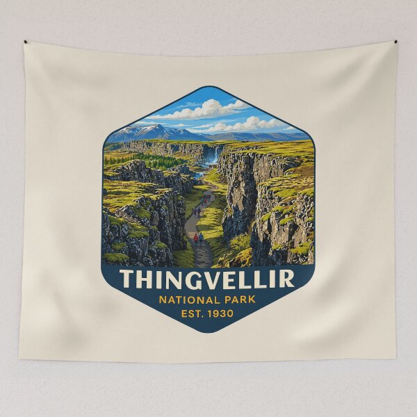 Item preview, Thingvellir National Park Iceland – Vintage Nordic Wilderness Adventure designed and sold by Gideon Emmerich.