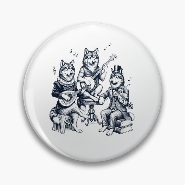Item preview, Vintage Wolf Music Instrument Animal Lover designed and sold by dian-rody-crest.