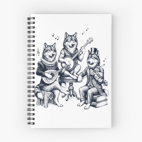 Item preview, Vintage Wolf Music Instrument Animal Lover designed and sold by dian-rody-crest.