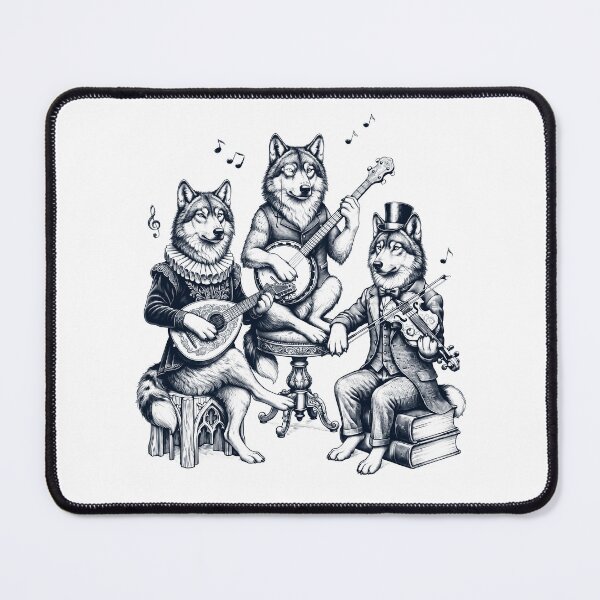 Item preview, Vintage Wolf Music Instrument Animal Lover designed and sold by dian-rody-crest.