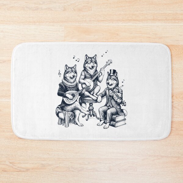 Item preview, Vintage Wolf Music Instrument Animal Lover designed and sold by dian-rody-crest.