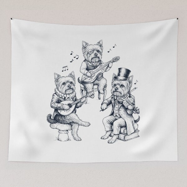 Item preview, Vintage Yorkshire Terrier Music Instrument Dog Lover designed and sold by dian-rody-crest.