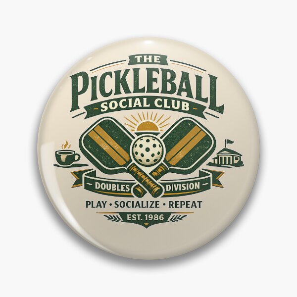 Item preview, The Pickleball Social Club Vintage Sports Emblem designed and sold by KakangMudi.