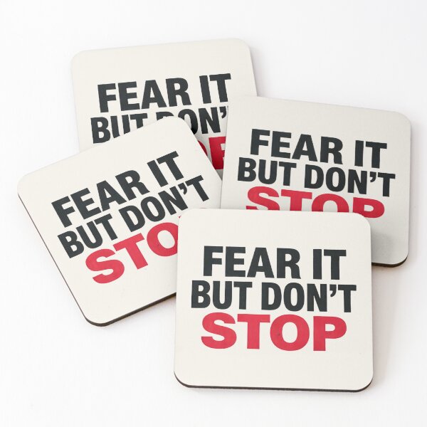 Item preview, Fear It But Don't Stop - Motivational Bold Typography Quote on White Background designed and sold by Agnisherl.