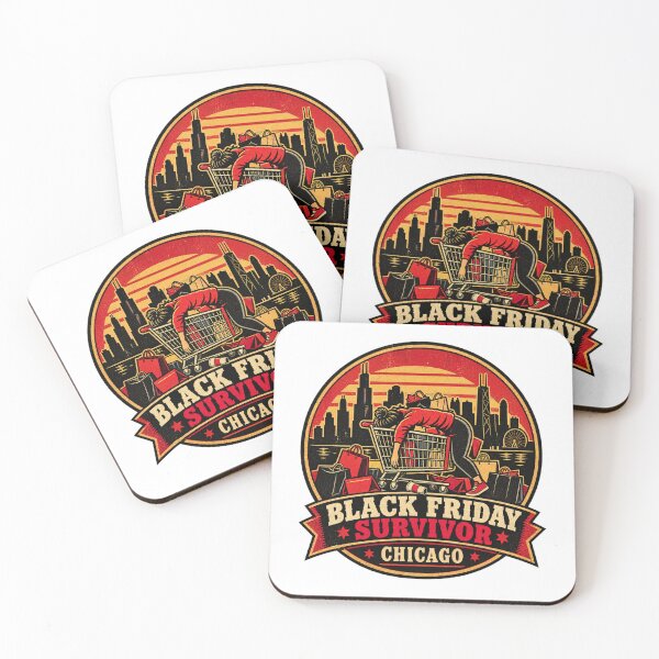 Item preview, Black Friday Survivor Chicago Shirt – Funny Shopping Retro Badge Design designed and sold by Globalcitytees.