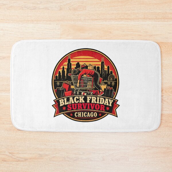 Item preview, Black Friday Survivor Chicago Shirt – Funny Shopping Retro Badge Design designed and sold by Globalcitytees.