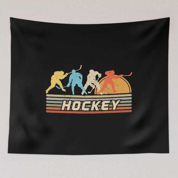 Item preview, Retro Retro Ice Hockey Player Sunset Silhouette designed and sold by JOSEPEDEEN12.