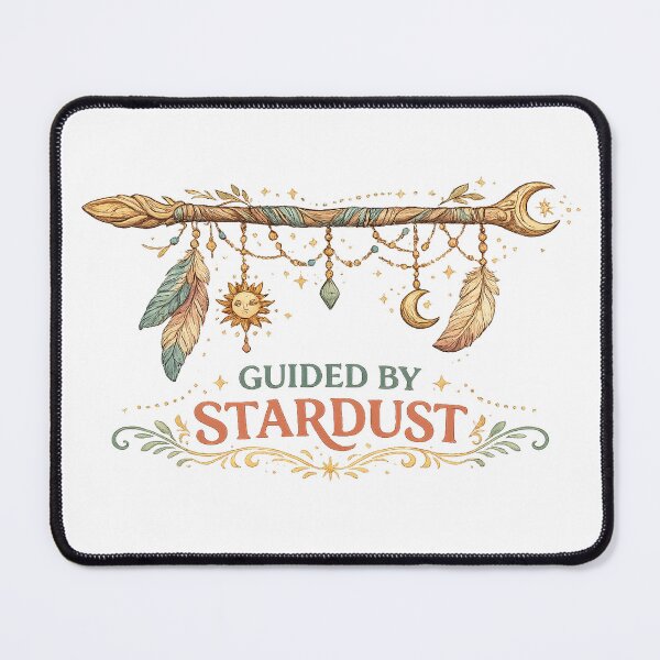 Item preview, Guided by Stardust Celestial Wand Moon Stars Boho Witchy Art Design designed and sold by inkoutninja.