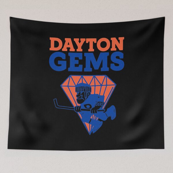 Aperçu de l'œuvre Logo rétro vintage des Dayton Gems Hockey créée et vendue par JOSEPEDEEN12.