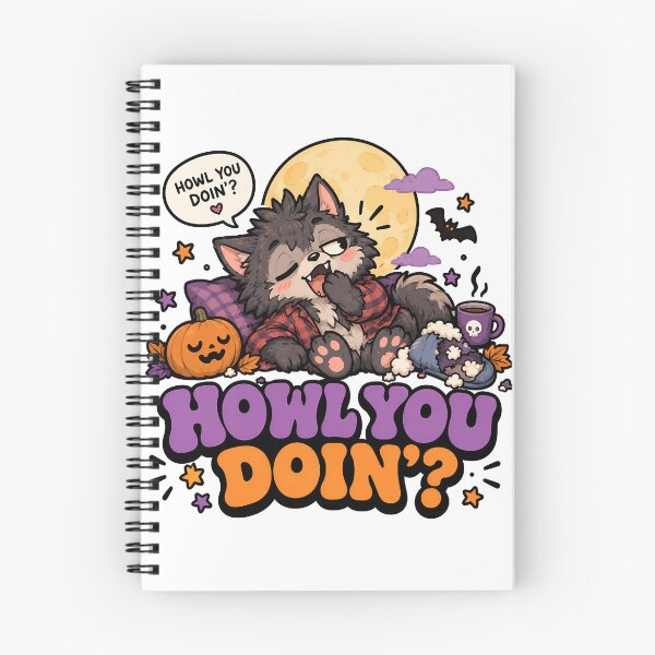 Item preview, Groovy Retro Howl You Doin - Funny Halloween Cute Werewolf designed and sold by ianm1028.