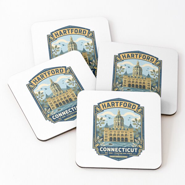 Item preview, Hartford Connecticut Est. 1636 Charter Oak State Capitol Connecticut River Resident Travel Souvenir designed and sold by Star3NowForMe.