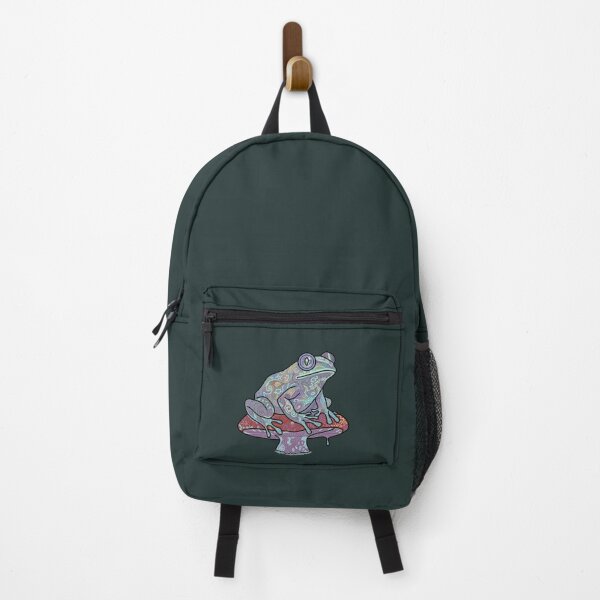 Item preview, Psychedelic Frog on Mushroom Trippy Cottagecore Art designed and sold by LeshanArt.