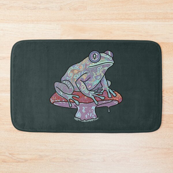 Item preview, Psychedelic Frog on Mushroom Trippy Cottagecore Art designed and sold by LeshanArt.