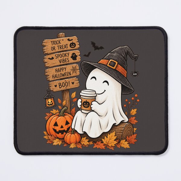 Item preview, Cute Halloween Ghost Witch Coffee designed and sold by BreezifyDesignStudio.