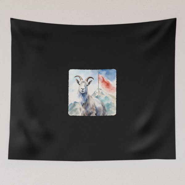 Item preview, Mountain Goat Watercolor Art designed and sold by YarningsandYear.