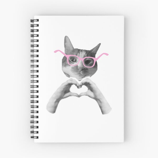 Item preview, Cat Wearing Glasses Heart Hands Feline Lover designed and sold by SkeletonsDanger.