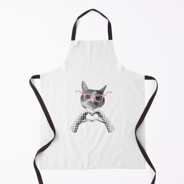 Item preview, Cat Wearing Glasses Heart Hands Feline Lover designed and sold by SkeletonsDanger.