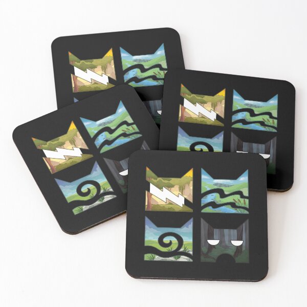 Item preview, Four Clan Elementss Felines Silhouettes  designed and sold by Goodimoodshop.