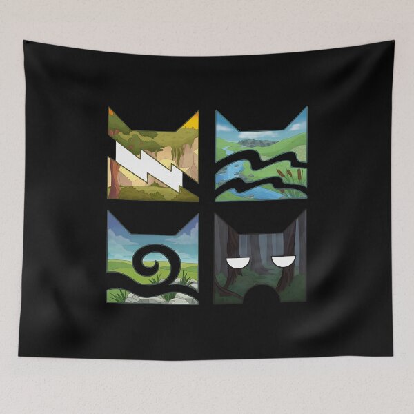 Item preview, Four Clan Elementss Felines Silhouettes  designed and sold by Goodimoodshop.