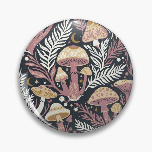 Item preview, Mystic Mushrooms and Ferns in the Retro Night designed and sold by Pattique.