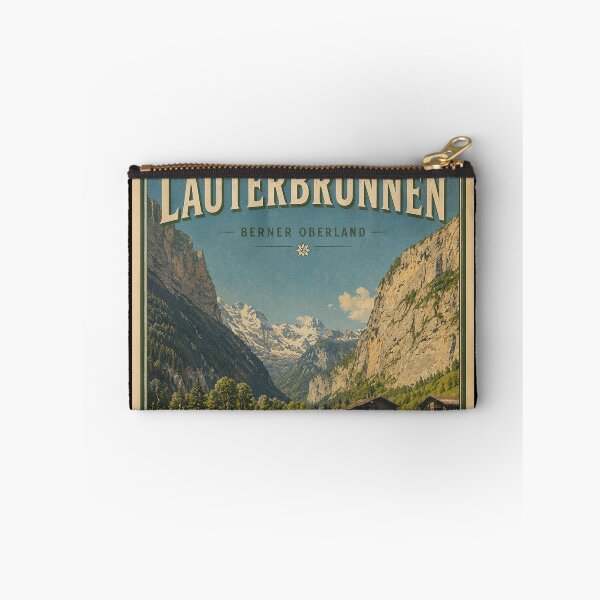 Item preview, Vintage Lauterbrunnen Switzerland reimagined travel poster  designed and sold by Andiamo-Amigos.