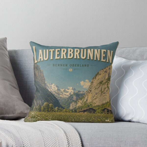 Item preview, Vintage Lauterbrunnen Switzerland reimagined travel poster  designed and sold by Andiamo-Amigos.