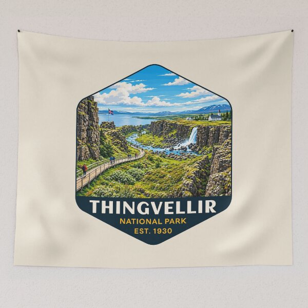 Item preview, Thingvellir National Park Iceland – Vintage Nordic Wilderness Adventure designed and sold by Gideon Emmerich.
