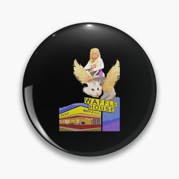Item preview, dolly parton riding a winged possum over waffle house designed and sold by MichelleGil.