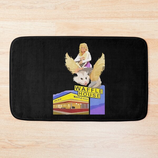 Item preview, dolly parton riding a winged possum over waffle house designed and sold by MichelleGil.