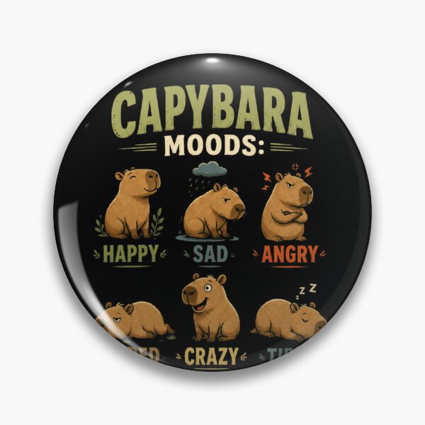 Item preview, Capybara Moods Happy Sad Angry Bored Crazy Tired Animal Lover Fan Gift designed and sold by JonesFlora2025.