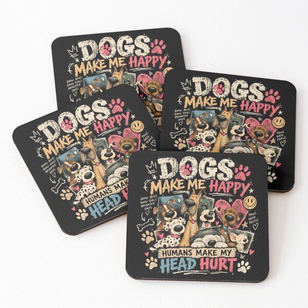 Item preview, Dogs Make Me Happy Humans Make My Head Hurt Dog Lover Pet Owner Introvert Animal Lover designed and sold by RetroMini2026.