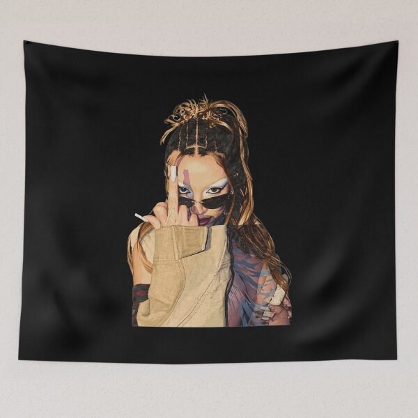 Item preview, Edgy Portrait Middle Finger Smoking Tee designed and sold by MichaelKi32145.