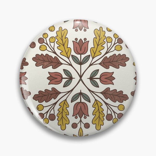 Item preview, Autumn Botanical Symmetry with Retro Oak Leaves designed and sold by Pattique.