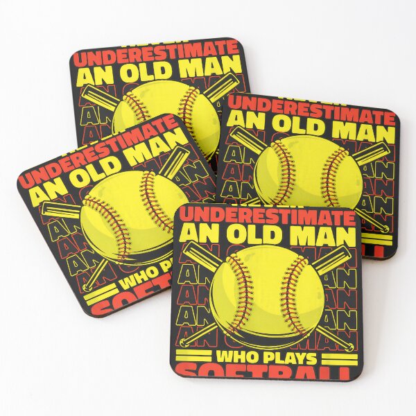 Item preview, Never Underestimate Old Man Softball Player Graphic designed and sold by YarningsandYear.
