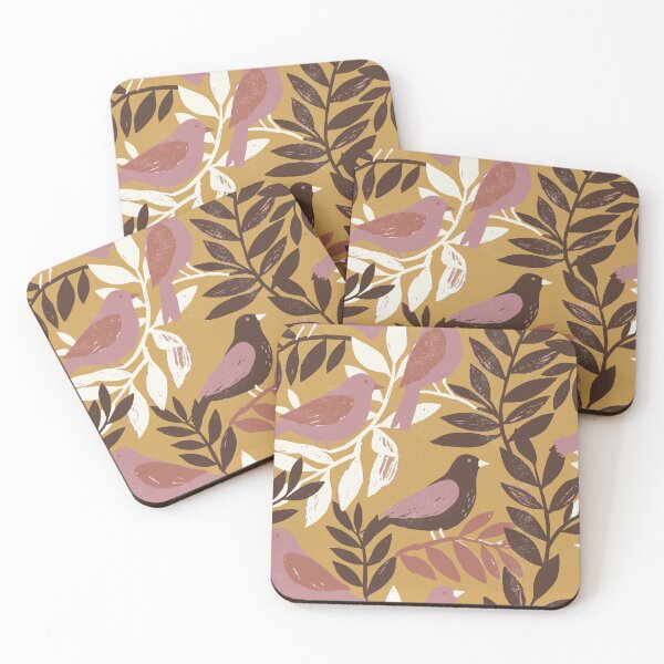 Item preview, Forest Birds in Retro Ochre and Earth Tones designed and sold by Pattique.