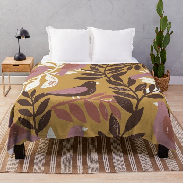 Item preview, Forest Birds in Retro Ochre and Earth Tones designed and sold by Pattique.