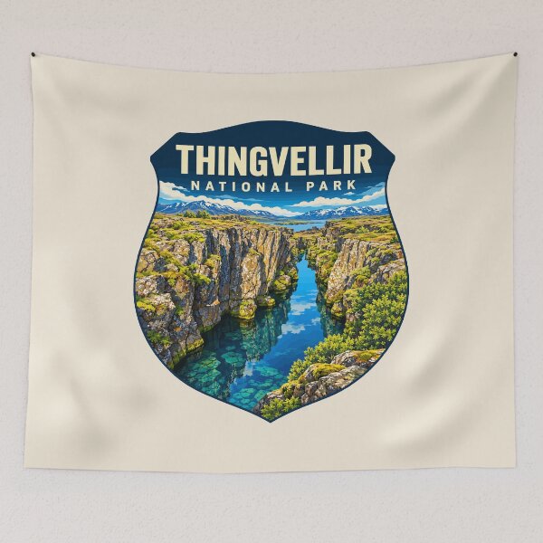 Item preview, Thingvellir National Park Iceland – Vintage Nordic Wilderness Adventure designed and sold by Gideon Emmerich.