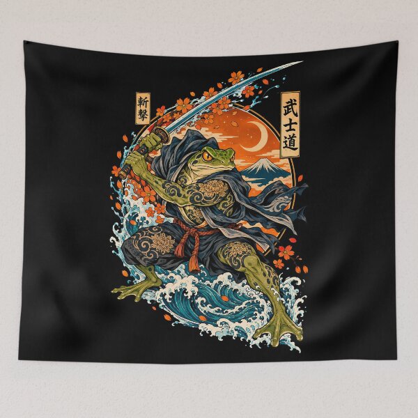 Item preview, Samurai Frog  2 - Ukiyo-e Warrior Toad  designed and sold by TheSamuraiCat.