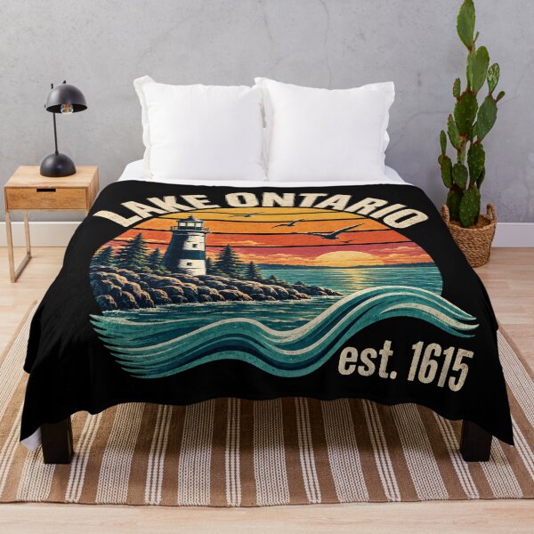 Item preview, Anti-Trump Lake Ontario Est 1615 Lighthouse Retro Sunset Graphic designed and sold by TorpStore.